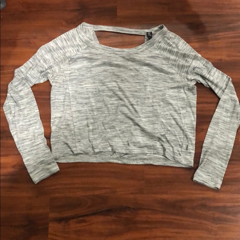 Long sleeve open back top